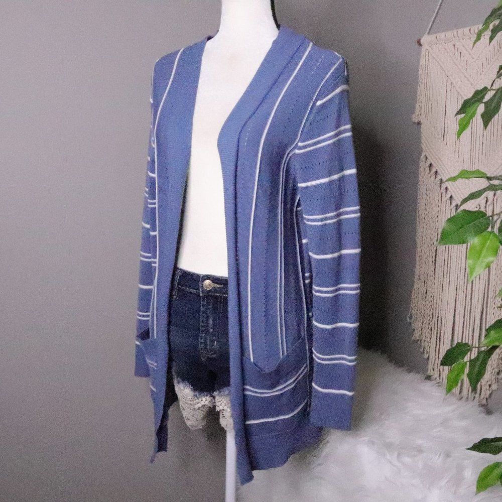 Isela | Open Front Striped Cardigan Medium